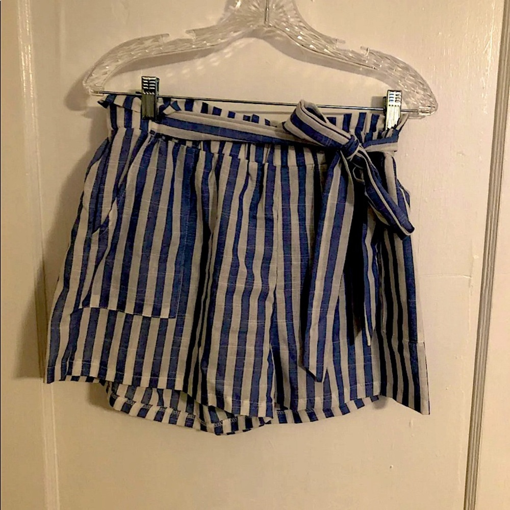 SHEIN stripe shorts with tie waist detail